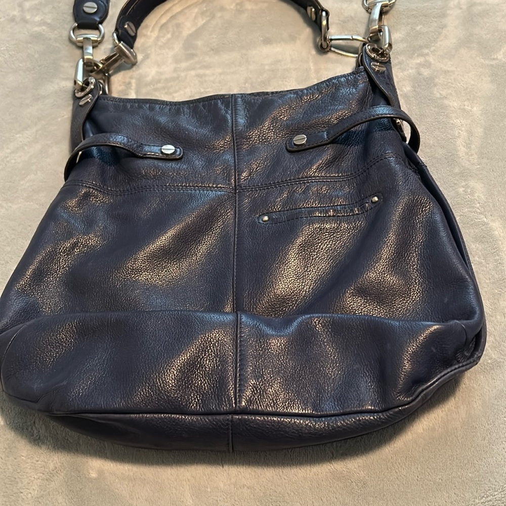 Like New Navy Leather Bag